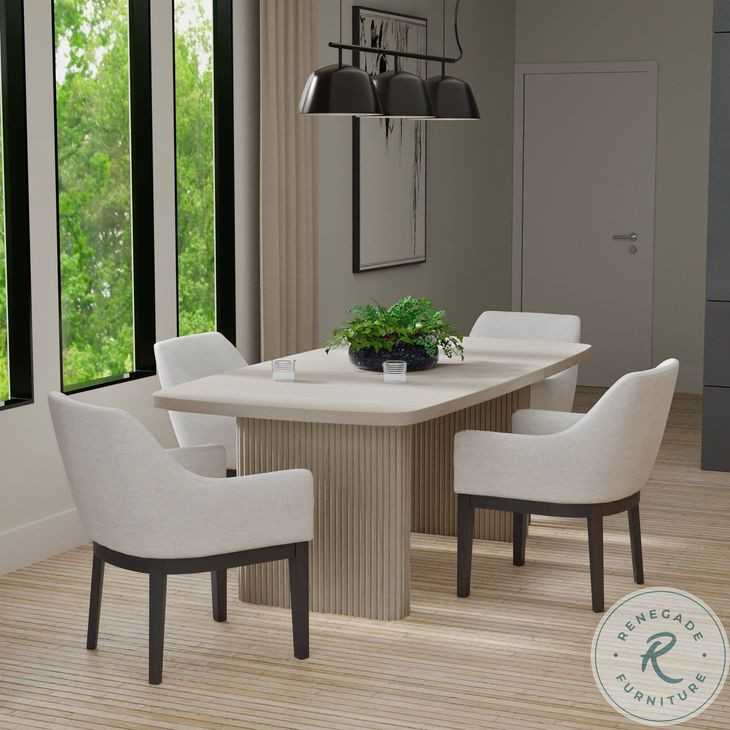 Reba Natural White Wash Extendable Dining Table