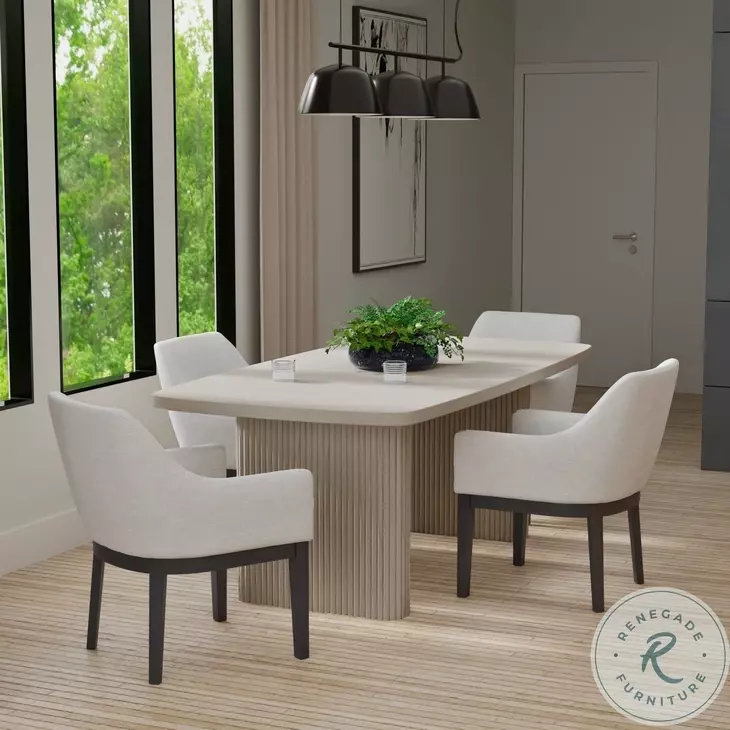 Reba Natural White Wash Extendable Dining Room Set
