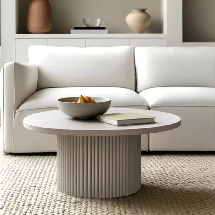 Reba Natural White Wash Round Occassional Table Set