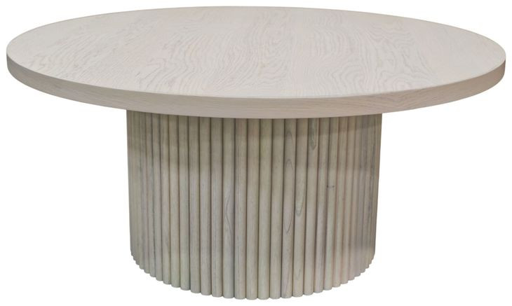 Reba Natural White Wash Round Occassional Table Set