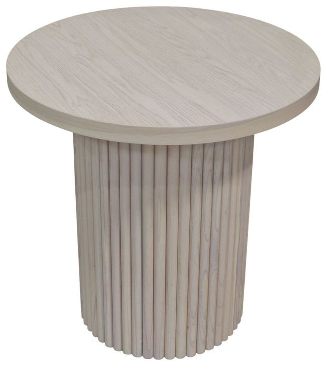 Reba Natural White Wash Round Occassional Table Set