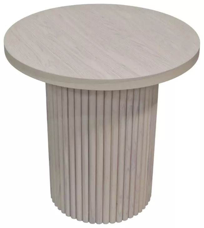Reba Natural White Wash Round Occassional Table Set
