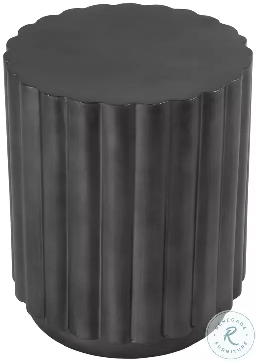 Ava Gray Fluted Round Side Table