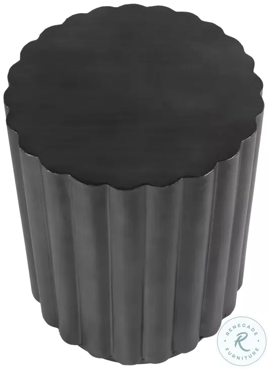 Ava Gray Fluted Round Side Table