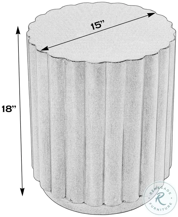 Ava Gray Fluted Round Side Table