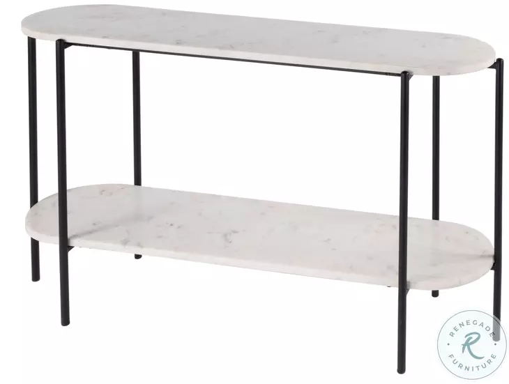 Renaldo White 2 Tier Console Table