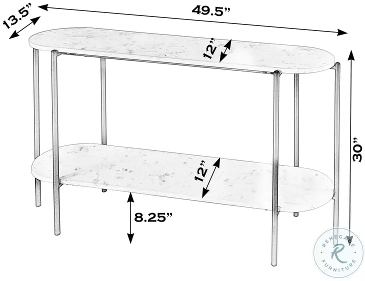 Renaldo White 2 Tier Console Table