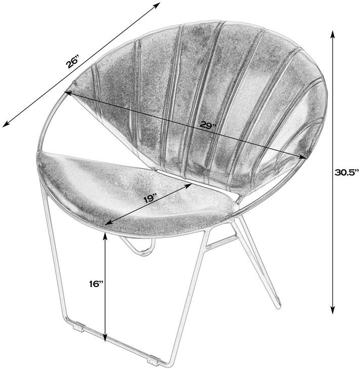 Harlan Brown Leather 18" Accent Chair