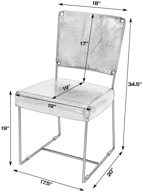 Nevin Brown Leather 19" Dining Side Chair