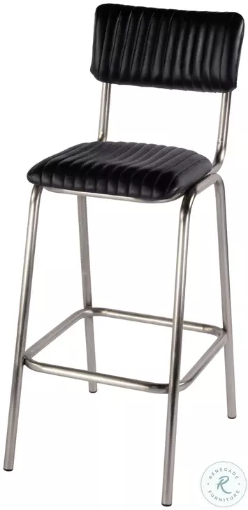 Waylon Silver and Black Leather Bar Stool