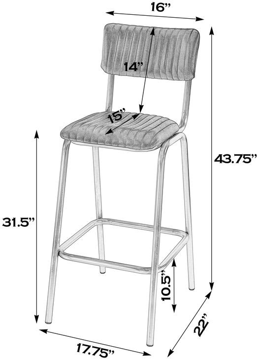 Waylon Black and Brown 32" Barstool