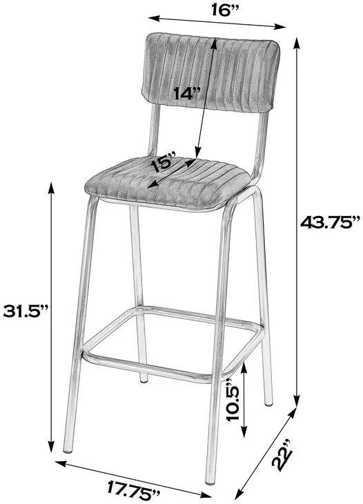 Waylon Black and Brown 32" Barstool