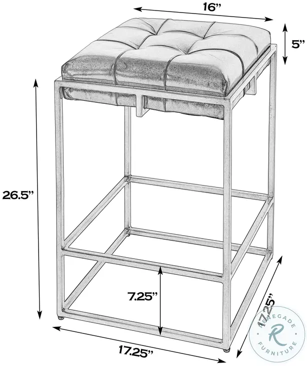 Dudley Black Leather Counter Height Stool