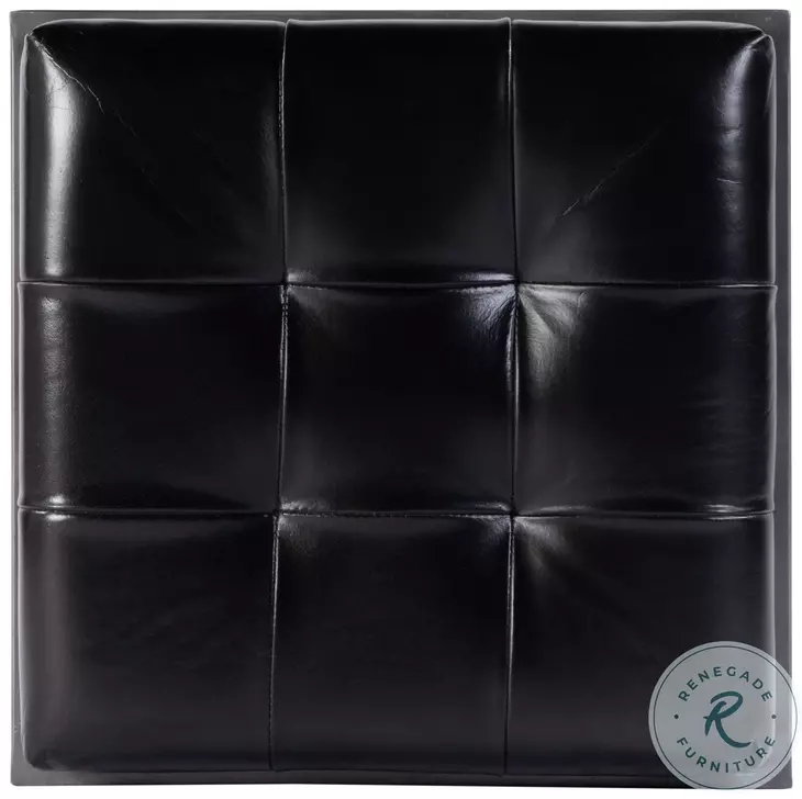 Dudley Black Leather Bar Stool