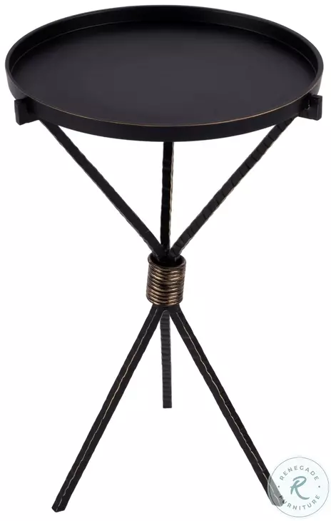 Lucca Black Round Side Table