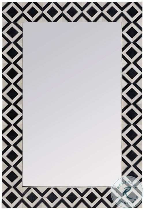 Verona White And Black Bone Wall Mirror