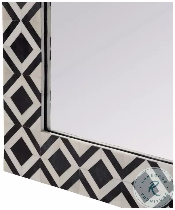 Verona White And Black Bone Wall Mirror