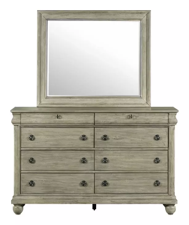 Rustic Traditions Saddle Tan 8 Drawer Dresser and Mirror