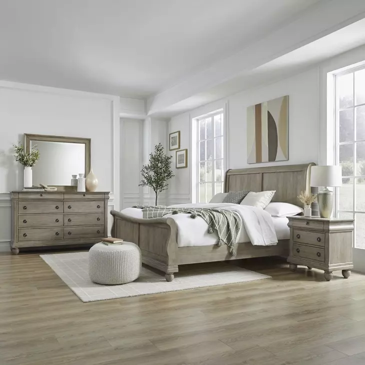 Rustic Traditions Saddle Tan Sleigh Bedroom Set