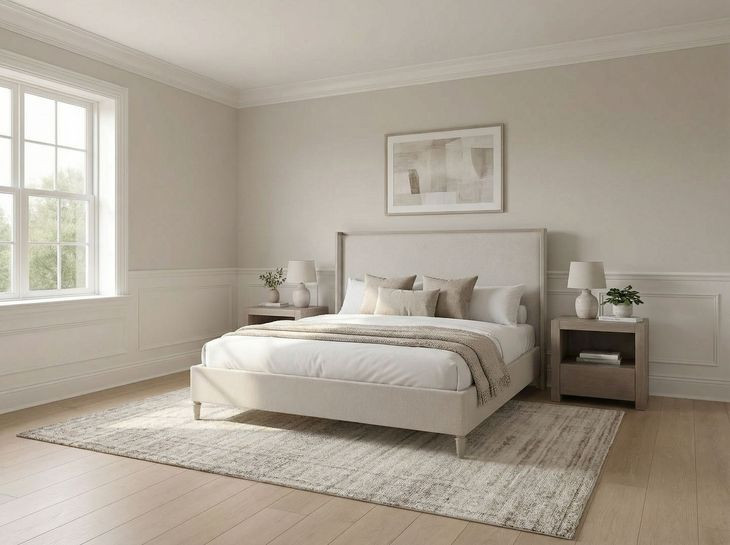 Zest Cream King Upholstered Panel Bed