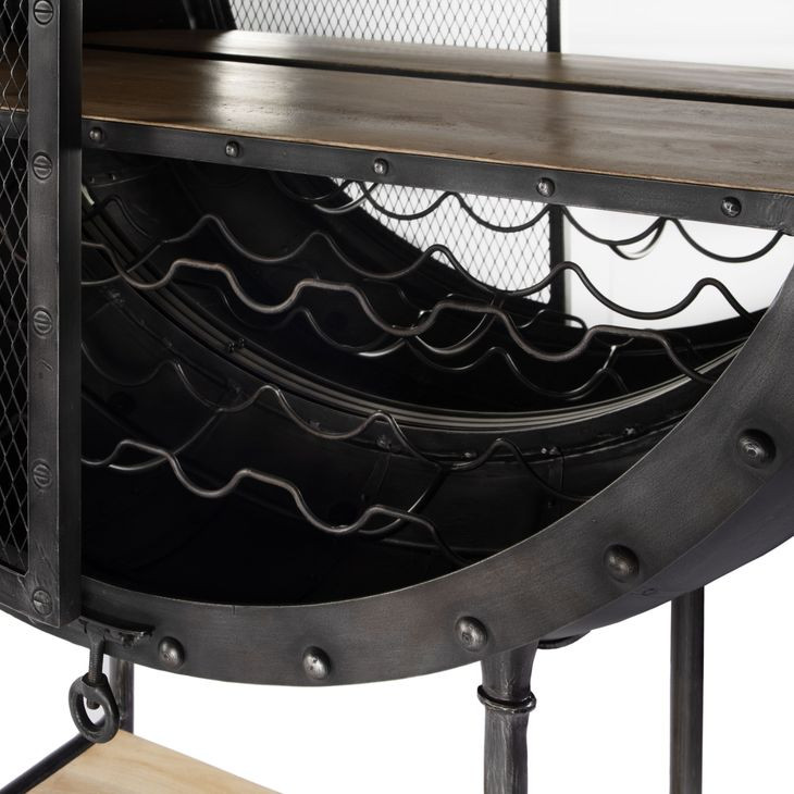 Roanoke Black 43" Bar Cabinet