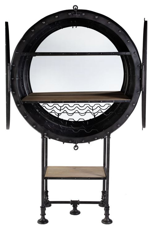 Roanoke Black 43" Bar Cabinet