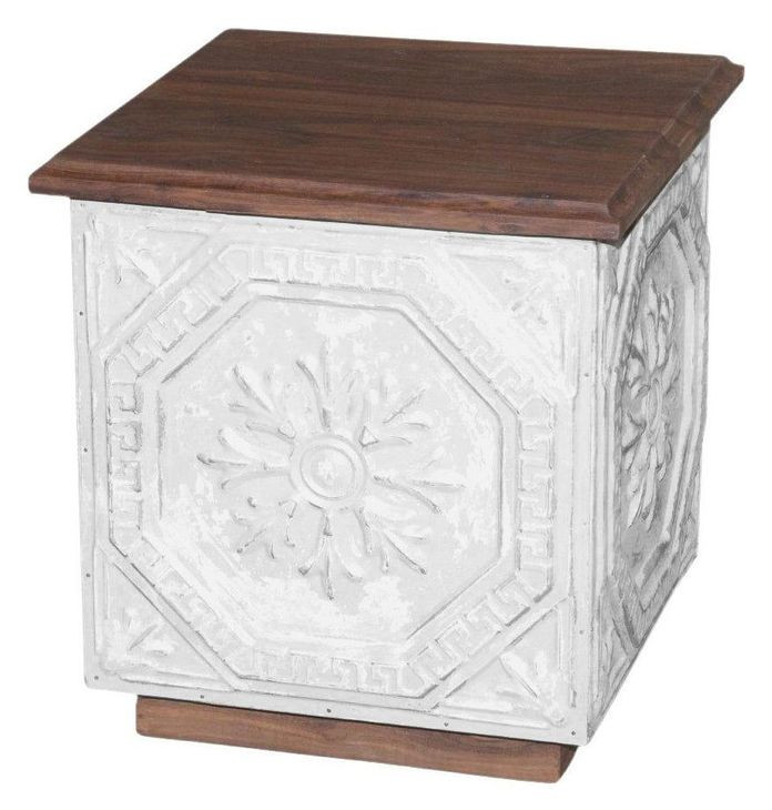 Reclaimed and Reframed Brown Square Side Table