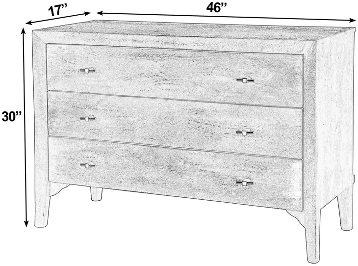 Rockport Warm Gray 3 Drawer Dresser
