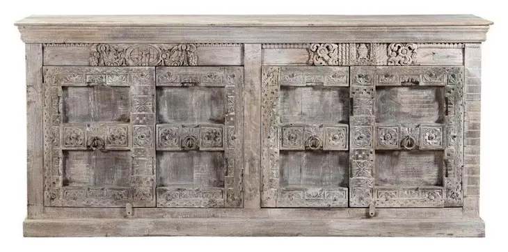 Alta Antique White 4 Door Accent Cabinet