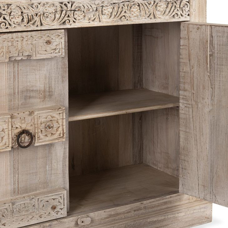 Alta Antique White 4 Door Accent Cabinet