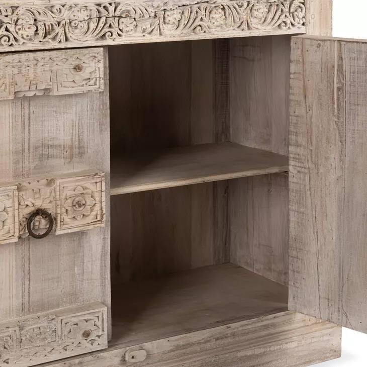 Alta Antique White 4 Door Accent Cabinet