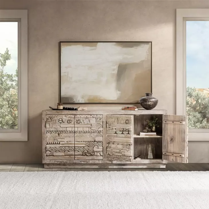 Alta Butterwood Blend 4 Door Accent Cabinet