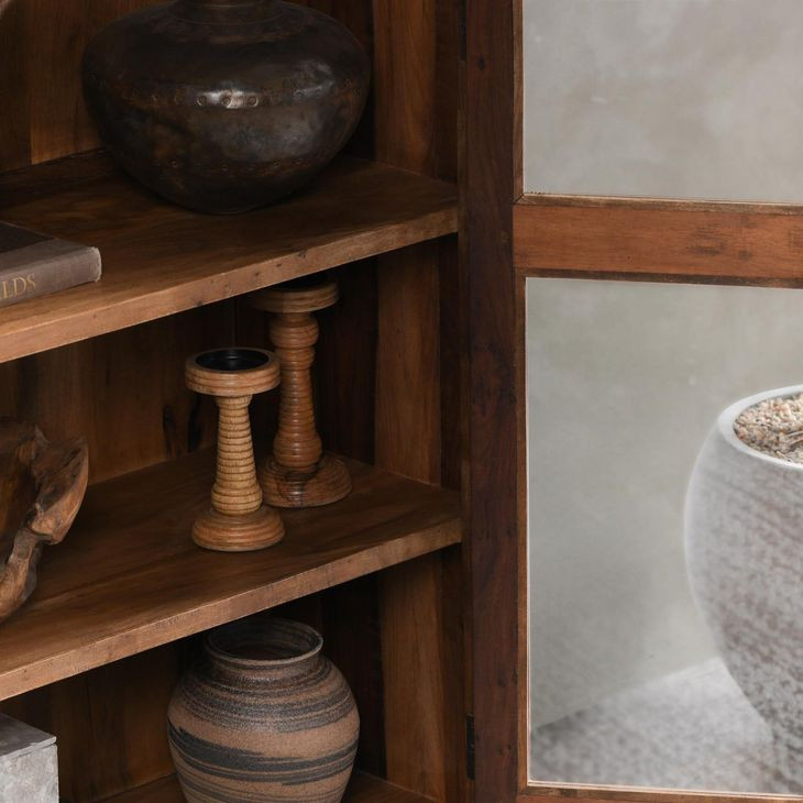 Zion Natural 2 Glass Door Display Cabinet