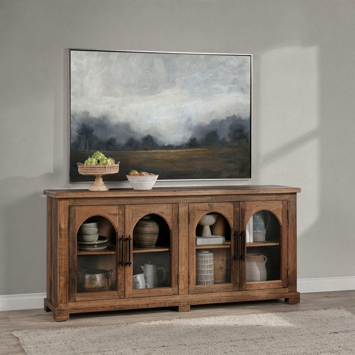 Zion Natural 4 Glass Door Buffet