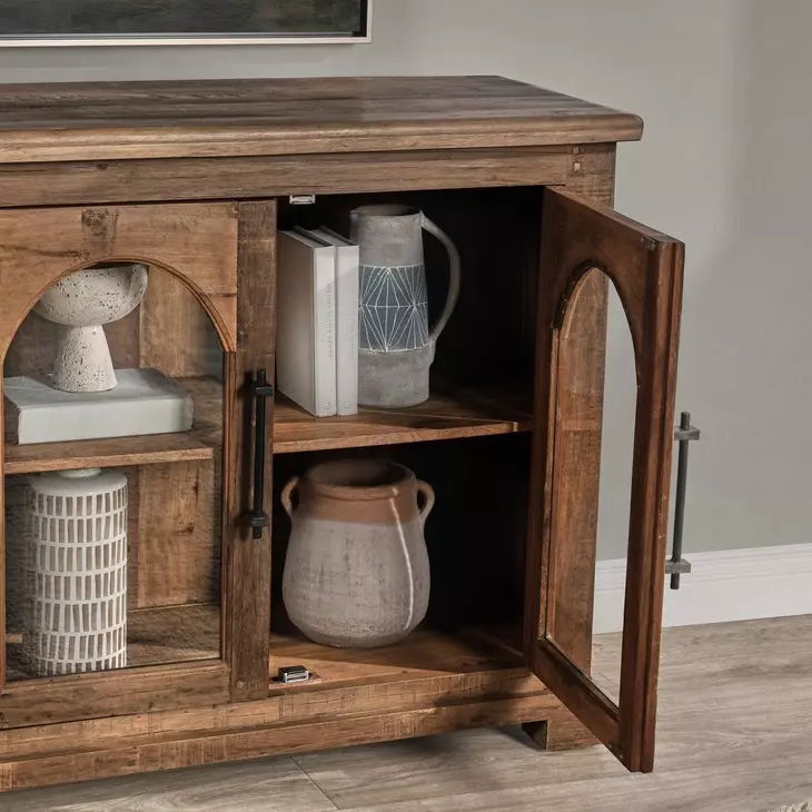 Zion Natural 4 Glass Door Buffet