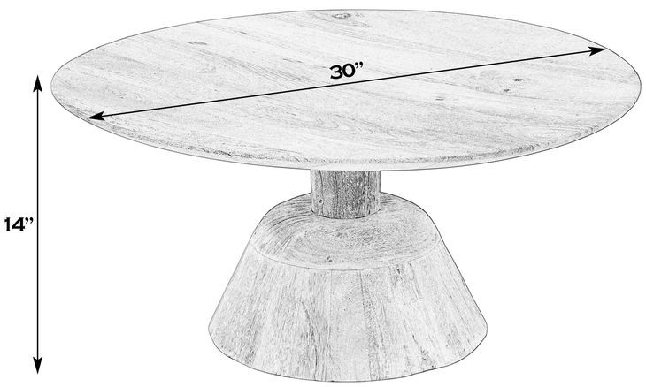 Carmine Natural 30" Round Coffee Table