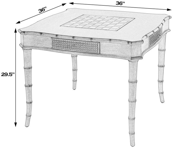 Osman Light Brown 36" Square Chess Checker Game Table