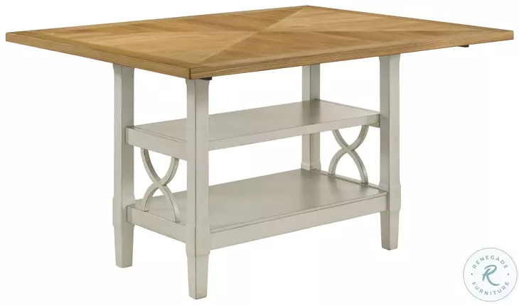Maribelle Light Oak And Gray Counter Height Dining Table