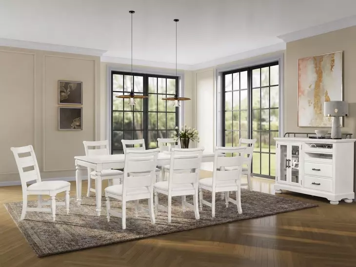 Clover Ridge Whitewash Ladder Back Side Chair Set of 2