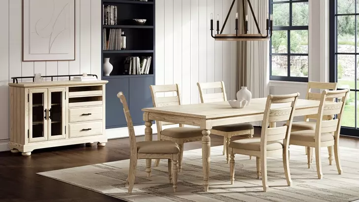 Clover Ridge Whitewash Ladder Back Side Chair Set of 2