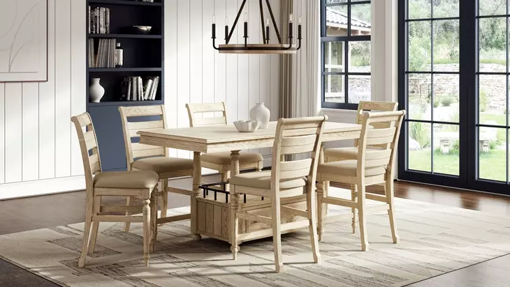 Clover Ridge Whitewash Ladder Back Counter Stool Set of 2