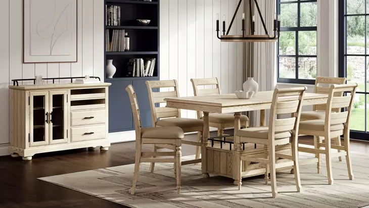 Clover Ridge Whitewash Ladder Back Counter Stool Set of 2