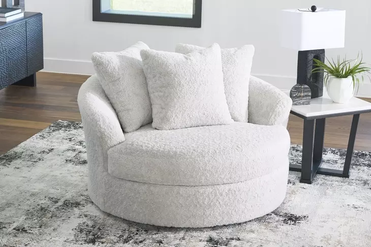 Snodoodle Arctic Performance Fabric Oversized Swivel Accent Chair