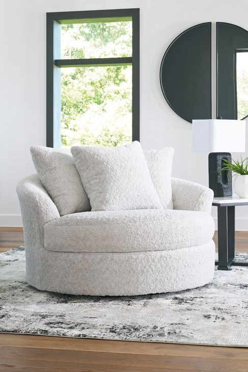 Snodoodle Arctic Performance Fabric Oversized Swivel Accent Chair