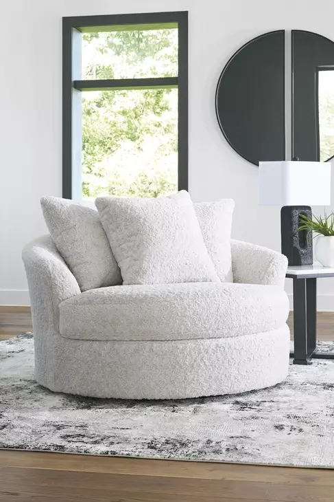 Snodoodle Arctic Performance Fabric Oversized Swivel Accent Chair