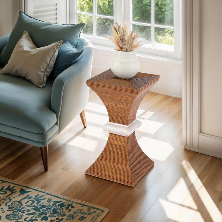 Marikit Brown 13" Square Side Table