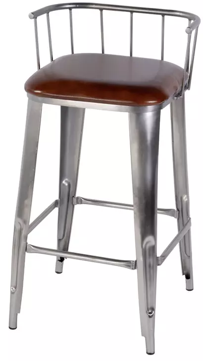 Coriander Brown and Silver 31" Rectangular Barstool