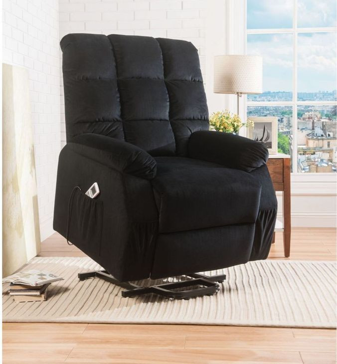Ipompea Black Recliner with Power Lift and Massage
