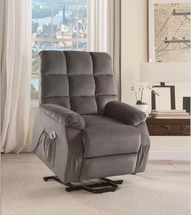 Ipompea Gray Recliner with Power Lift and Massage