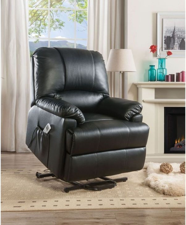 Ixora Black Recliner with Power Lift and Massage